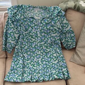 Sugarlips Floral Casual Dress in Green and Blue